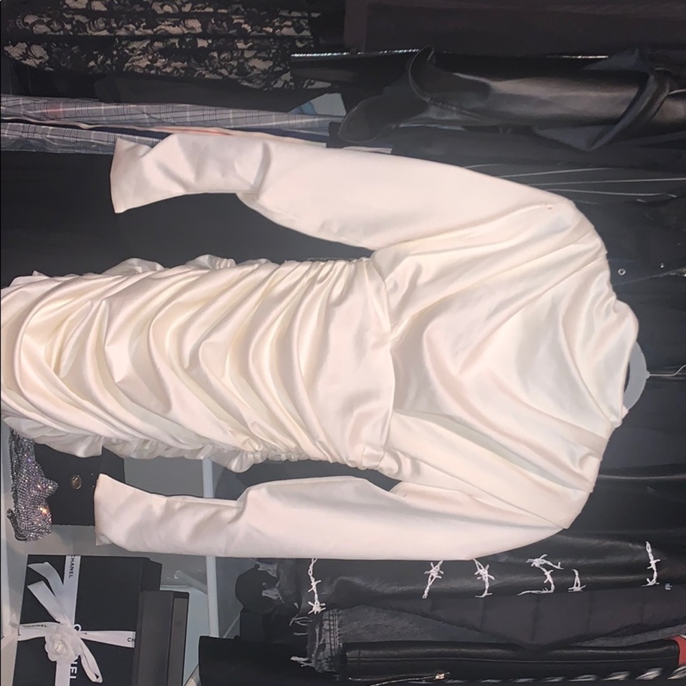 Cream satin House CB dress